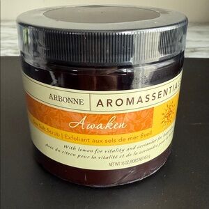 NEW Arbonne Aromassentials Awaken Sea Salt Scrub 16 oz - Sealed